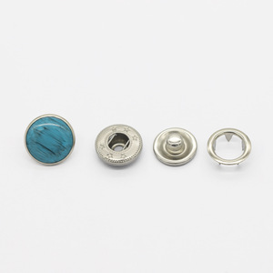 Boutons métalliques cachés en laiton texturé uni, ronds, bleus fantaisie, colorés, 9MM 10MM 12MM 14MM 15MM, 4 parties, pour vêtements - Product Image 6