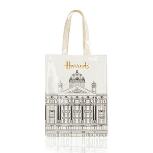 Moda impermeable de alta calidad logotipo personalizado impresión bolso de PVC Harrods Tote bolsa de compras - Product Image 3