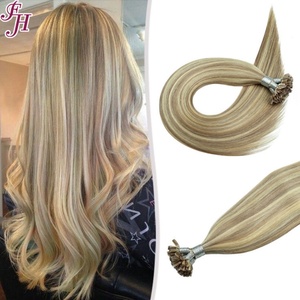 Extensiones de Cabello con Punta en U, Color Teñido, de Alta Calidad, Precio Económico de Fábrica FH, Extensiones de Cabello Humano 100% con Punta en U - Product Image 1