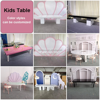 Table à manger pour enfants MILE moderne en forme de S, en plastique acrylique blanc, meubles pour événements et fêtes en plein air