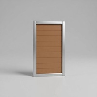 Portail double moderne en WPC avec cadre en alliage d'aluminium Everwall, pour jardin extérieur, finition grain de bois, résistant aux UV