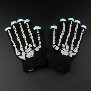 Оптовая продажа Хэллоуин украшения на заказ светодиодные световые мигающие перчатки для вечеринки