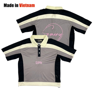 เสื้อฟุตบอลย้อนยุคอเมริกันคอโปโลโพลีเอสเตอร์แบบสตรีทเสื้อครอปขนาดพลัสไซส์ระบายอากาศป้องกันรังสียูวี - Product Image 1