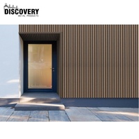 Panneau de façade extérieur en bois composite WPC grain 3D Revêtement décoratif pour revêtement mural extérieur Panneaux muraux intérieurs
