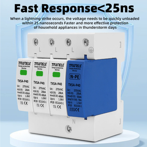 AC SPD <span class=keywords><strong>3P</strong></span> + NPE 40KA 50KA T1 T2 385V 275V 255V dispositivo di protezione contro i fulmini a bassa tensione - Product Image 2