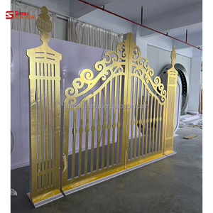 Support de toile de fond doré en PVC acrylique pour événements de mariage de luxe et décoration de scène de fête - Product Image 2