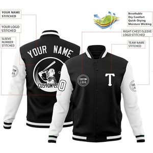 Custom Varsity Jacket Unisex Cotton Embroidered Logo Personalized Letterman Bomber Autumn Casual Coat - Product Image 2