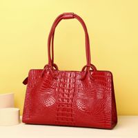 Tas Tote Wanita Desain Panel Vintage Bahan Silikon, Tas Selempang Bahu Kapasitas Besar Tahan Air dengan Ritsleting, Musim Gugur