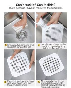 Filtre à cheveux et égouttoir d'évier carré en silicone tendance à prix abordable pour cuisine et salle de bain, directement de l'usine - Product Image 5