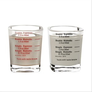 2oz 60ml <strong>Mini</strong> Coffee Espresso Ounce Cup Clear <strong>Square</strong> Measuring Cups Beaker Kitchen Wine Liquor Shot Glasses Jug Mugs with <strong>Scale</strong> - Product Image 4