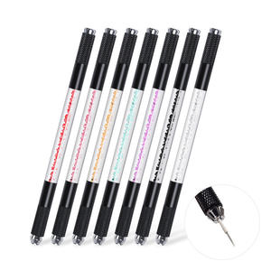 Pluma manual de microblading de doble punta para cejas, delineador de ojos y labios, herramienta manual para maquillaje permanente y tatuajes. - Product Image 1