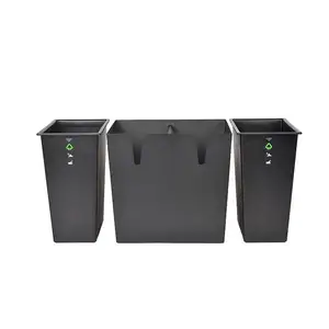 Hotel Guest Room Double Box Trash Can Stainless Steel Sorting Metal Waste Bin