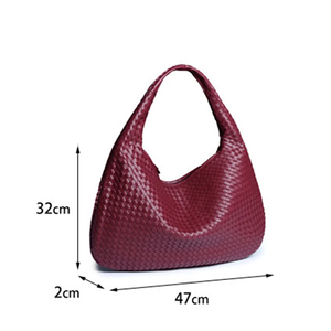 2025 nuevo bolso de mano de gran capacidad de moda tejido personalizado de cuero vegano bolso de hombro Hobo para mujeres bolsos tejidos para axilas bolso de mano - Product Image 6