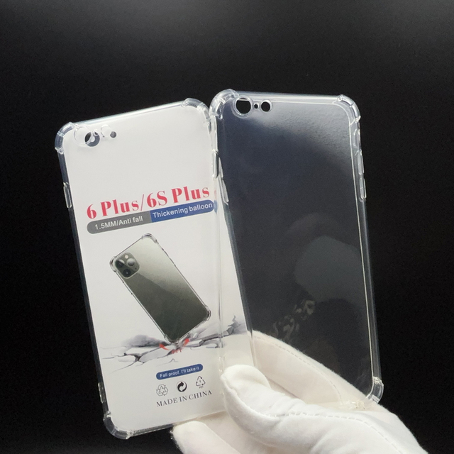 Wholesale Low Price for iPhone 6 Plus 6S Plus Anti-fall Clear Phone Case Transparent Soft TPU Cover Camera Protection