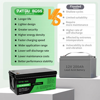 DATOUBOSS PL Allemagne Stock Taxe Libre Stockage d'Énergie Solaire Domestique Camping-car Marine 12V 200Ah Batterie de Stockage
