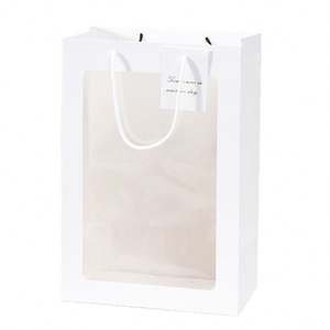 Bolsa de Papel Personalizada con Logotipo de la Marca Eternity, Diseño de Arte Floral Transparente, Material Artístico, Diseño de Ventana, Impresión Serigrafiada - Product Image 6