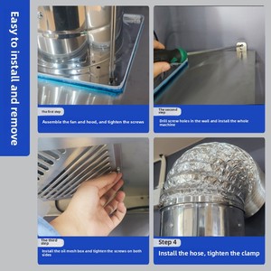 Cappa Aspirante Elettrica da 6 Pollici in Acciaio Inossidabile, Ventilatore di Scarico <span class=keywords><strong>per</strong></span> Cucina Domestica, Ventola di Estrazione <span class=keywords><strong>per</strong></span> Appartamenti, Cappa Antifumo - Product Image 6