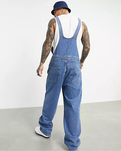 Streetwear Men's <strong>Baggy</strong> Denim <strong>Dungarees</strong> Loose Jean Overalls Custom logo Denim Jumpsuit - Product Image 2