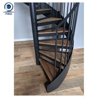 Prima incurvé moderne en acier au carbone Mono faisceau hêtre/chêne bois bande de roulement escaliers extérieur/escalier conception pour maison
