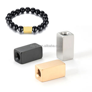 Distanziali in Acciaio Inossidabile con Logo Personalizzato Inciso al <span class=keywords><strong>Laser</strong></span>, Perline Vuote Incidibili Fai da Te per Creazione di Gioielli e Bracciali - Product Image 3