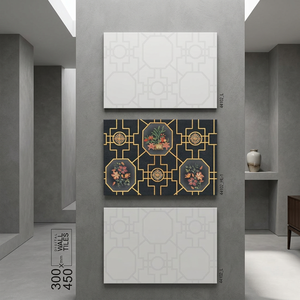 Azulejos de Pared de Cerámica Negra de la Colección Glint de 300x450 mm para Chimenea, Baño y Pasillo, Serie 3D Impermeable en Stock - Product Image 1