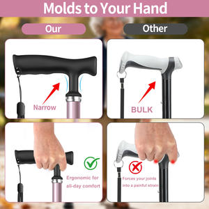 <span class=keywords><strong>Canne</strong></span> de marche pliable réglable d'usine, nouvelle arrivée, pointe tout-terrain robuste, nouveau style 2025 - Product Image 2