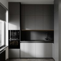 Armoires de cuisine en laque chic avec une esthétique moderne et une forte efficacité spatiale pour la cuisine