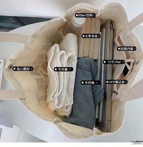 Bolsas de Tela Encerada de Algodón Resistente con Bolsillo Exterior, Impresión Personalizada, Bolsas Grandes de Lona para Compras - Product Image 4