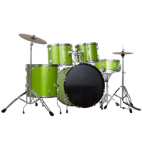 Wholesale OEM Custom 5-piece Adjustable Acoustic Drum Set with Metal & Wood Poplar Shell 2 Cymbals Hardware for Music Beginners