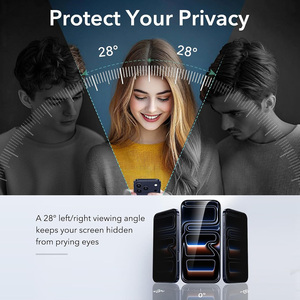 Protection d'écran en verre trempé anti-espion OEM 28 degrés pour iPhone 18 17 16 Pro Max, anti-traces de doigts, couverture intégrale 9H - Product Image 2