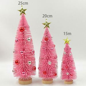แปรงล้างขวดน่ารักพร้อมเครื่องประดับสไตล์วินเทจ ต้นคริสต์มาสสีชมพูแบบกำมะหยี่ - Product Image 4