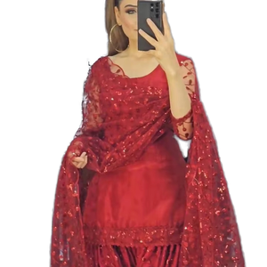 Dhoti Punjabi de Diseño para Mujer, Estilo Bollywood, Salwar Kameez, Bordado Intenso, Secado Rápido, Protección Solar, para Invierno y Verano, Estilo Indio-Pakistaní - Product Image 2