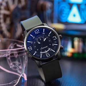 Montres en silicone à quartz pour hommes, logo personnalisé OEM ODM, vente en gros, cadran en verre, boucle à fermoir, boîtier en alliage - Product Image 5