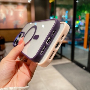 Étui de téléphone magnétique transparent de luxe en PC pour iPhone 14 Pro Max, coque arrière rigide en PC mince avec cadre d'appareil photo en alliage métallique pour iPhone 13 - Product Image 5