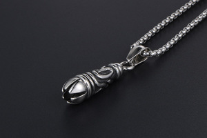Collana amuleto in acciaio al titanio pestello fiore magico con ciondolo a forma di manganello da donna gioielli in acciaio inossidabile - Product Image 4