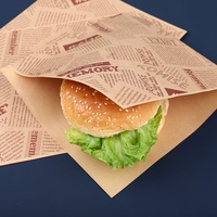 Papier d'emballage pour sandwichs, facile à déchirer, sans pliage, en kraft, résistant à l'huile, pour collations triangulaires, petit-déjeuner, crêpes, gâteaux, burgers