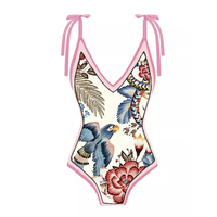 TW 2024 Nouveau maillot de bain tendance tendance Maillot de bain une pièce Maillot de bain imprimé vintage Bikini ensemble avec couverture de plage