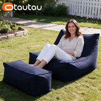 Housse de pouf chaise longue d'extérieur moderne en tissu Oxford imperméable OTAUTAU, sans rembourrage, housse amovible pour jardin, plage, camping SF062