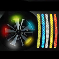 Wielnaaf Reflecterende Stickers Veiligheid Lichtgevende Reflecterende Streep Autoband Velg Sticker Exterieur Decoratie Universele Auto