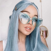 Coloré rose coeur lunettes de soleil femmes marque concepteur lunettes de soleil femme amour coeur dégradé nuances lunettes