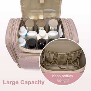 Sac de voyage de grande capacité personnalisé suspendu cosmétique maquillage organisateur de toilette pour les femmes - Product Image 5