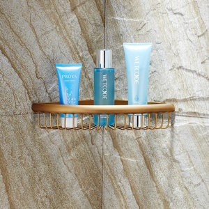 Beelee – caddie de douche d'angle de conception <span class=keywords><strong>Vintage</strong></span>, étagères d'angle de salle de bains murales en <span class=keywords><strong>laiton</strong></span>, organisateur de rangement pour les toilettes - Product Image 5