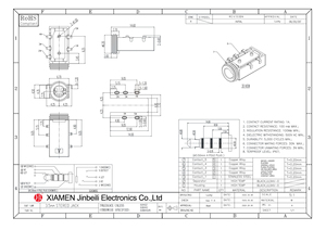 PJ-35080AU Jinbeili ขั้วต่อโทรศัพท์กันน้ำ IP67 ขนาด 3.5 มม. ช่องเสียบเสียงแบบ SMD มุมฉาก 5 ขั้ว <span class=keywords><strong>TRRRS</strong></span> - Product Image 6