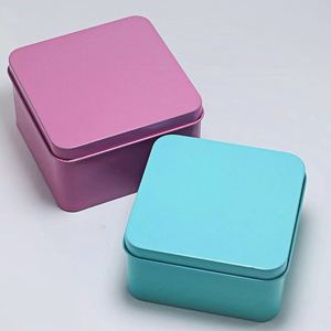 Mini Square Gold Tinplate <b>Metal</b> Tin <b>Box</b> with Embossed Design - Product Image 4