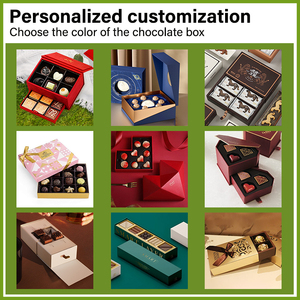 Khay nhựa tròn sô cô la <span class=keywords><strong>Macaron</strong></span> Hộp Quà Tặng cứng nhắc 3 Tier Hộp sô cô la bao bì quà tặng với nắp hộp sô cô la tròn - Product Image 2