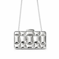 Sac de soirée vintage en métal et acrylique à motif écossais, fermeture magnétique, sac à bandoulière chaîne, sac bandoulière personnalisé avec logo pour femme