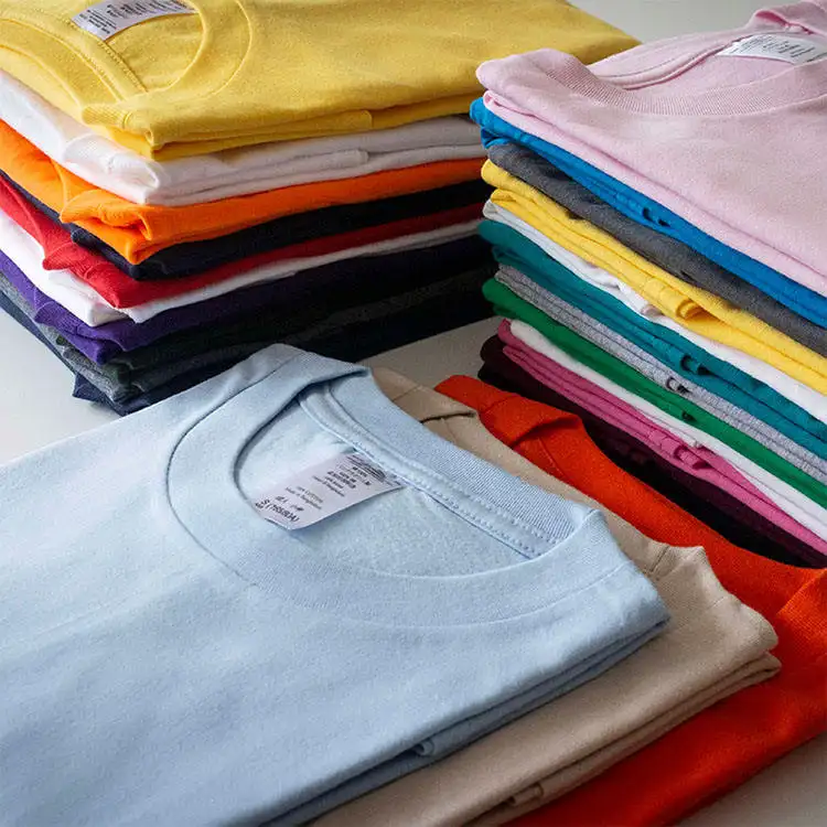 メンズTシャツを印刷するための高品質の綿100% ラウンドネック半袖ブランクヘビーウェイトTシャツ