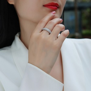 最新形状沙特阿拉伯金色结婚戒指设计师承诺戒指女性925纯银簇状戒指周年饰品 - Product Image 4