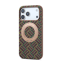 Étui de téléphone rotatif magnétique avec béquille, texture tressée en liège vintage, personnalisé en usine (OEM/ODM), compatible avec les séries Apple