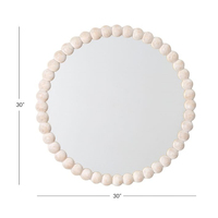 Miroir de sol pleine longueur pour décoration intérieure moderne avec perles en bois massif Miroir mural de luxe art déco et rustique avec cadre design rond